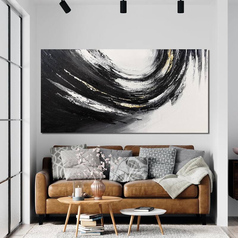 Abstract Art Work Black and Gold Wall Art