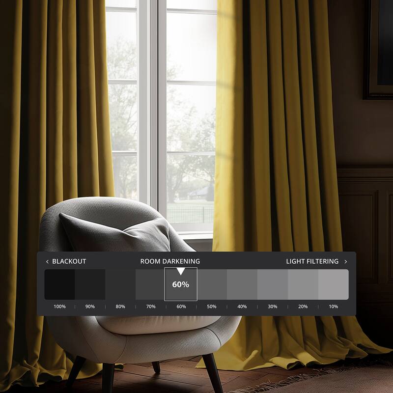 Exclusive Fabrics Room Darkening Curtains for Bedroom & Living Room Curtains - Window Drapes (2 Panels).