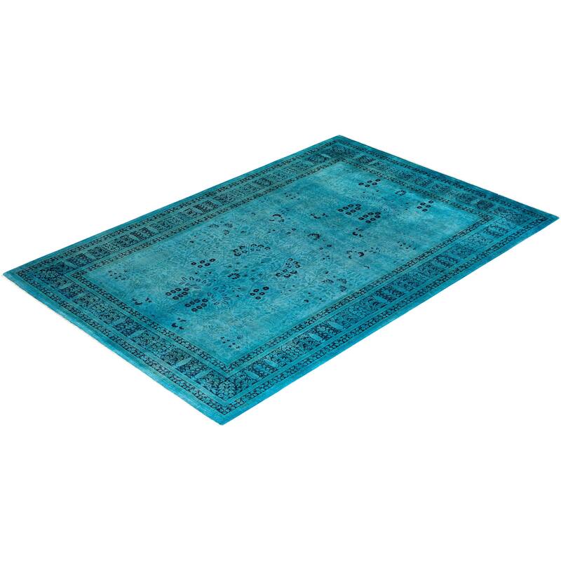 Contemporary Overdyed Wool Hand Knotted Area Rug - 6' 1" x 9' 2"