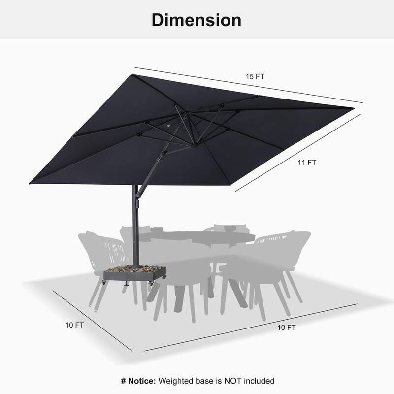 PURPLE LEAF Extra Large Premium Patio Cantilever Offset Umbrella with 360-degree Rotation