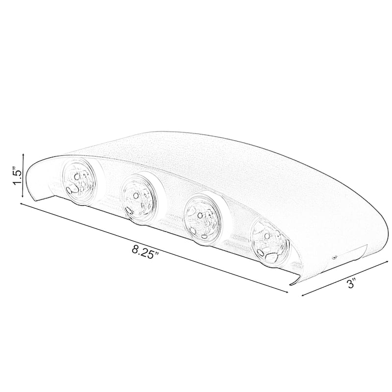 Black Contemporary Decorative Waterproof Aluminum Wall Lamp for Indoors and Outdoors, 8 Watt Cool White 4000K