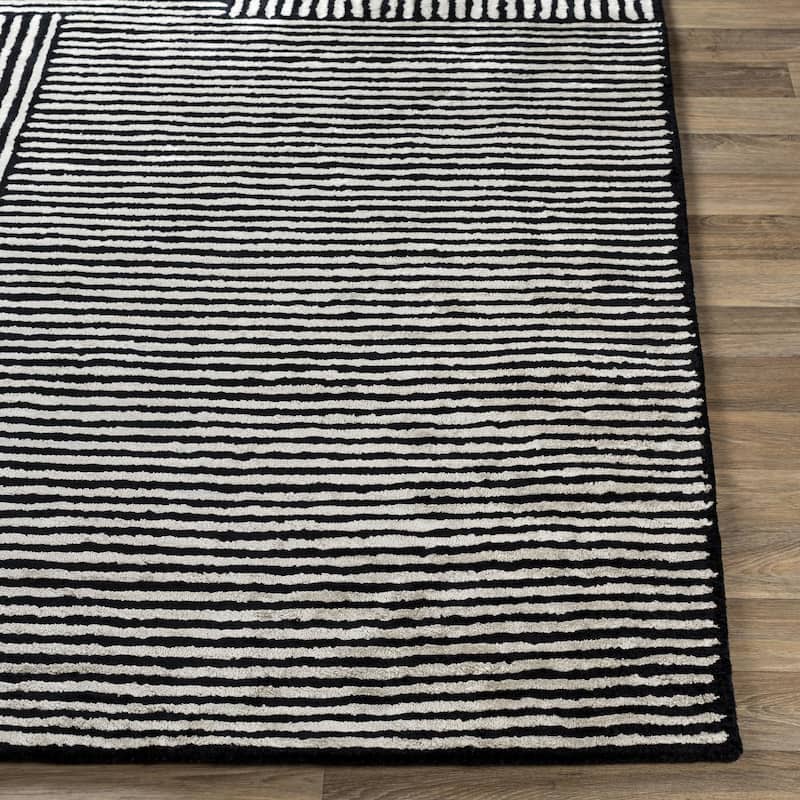 Livabliss Quartz Minimalist Stripe Hand Tufted Area Rug