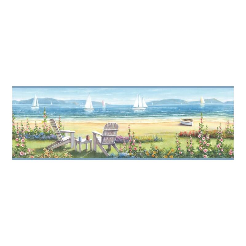 Chesapeake Barnstable Blue Seaside Portrait Border - 8 x 180 x 0.025