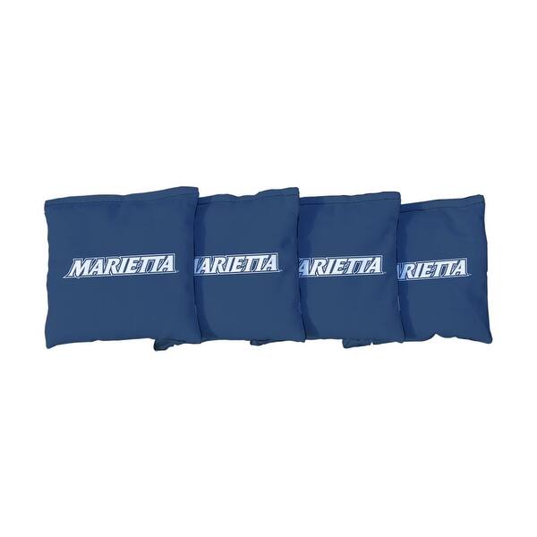 slide 2 of 3, Marietta Pioneers Light Blue Cornhole Bags All-Weather Resin Filled
