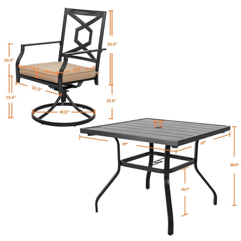 Outdoor Set With Swivel Chairs