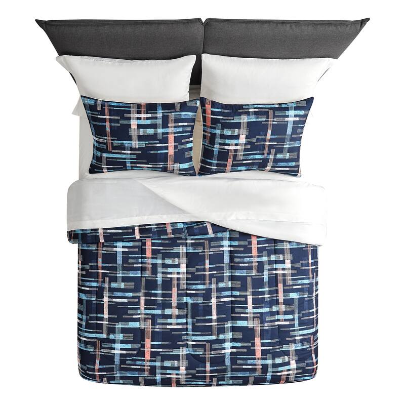 Avery Brushstroke Print Bed In A Bag Comforter Set
