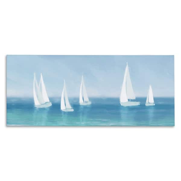 slide 2 of 10, Stupell White Sail Boats across Soft Blue Coast Canvas Wall Art 10 x 24