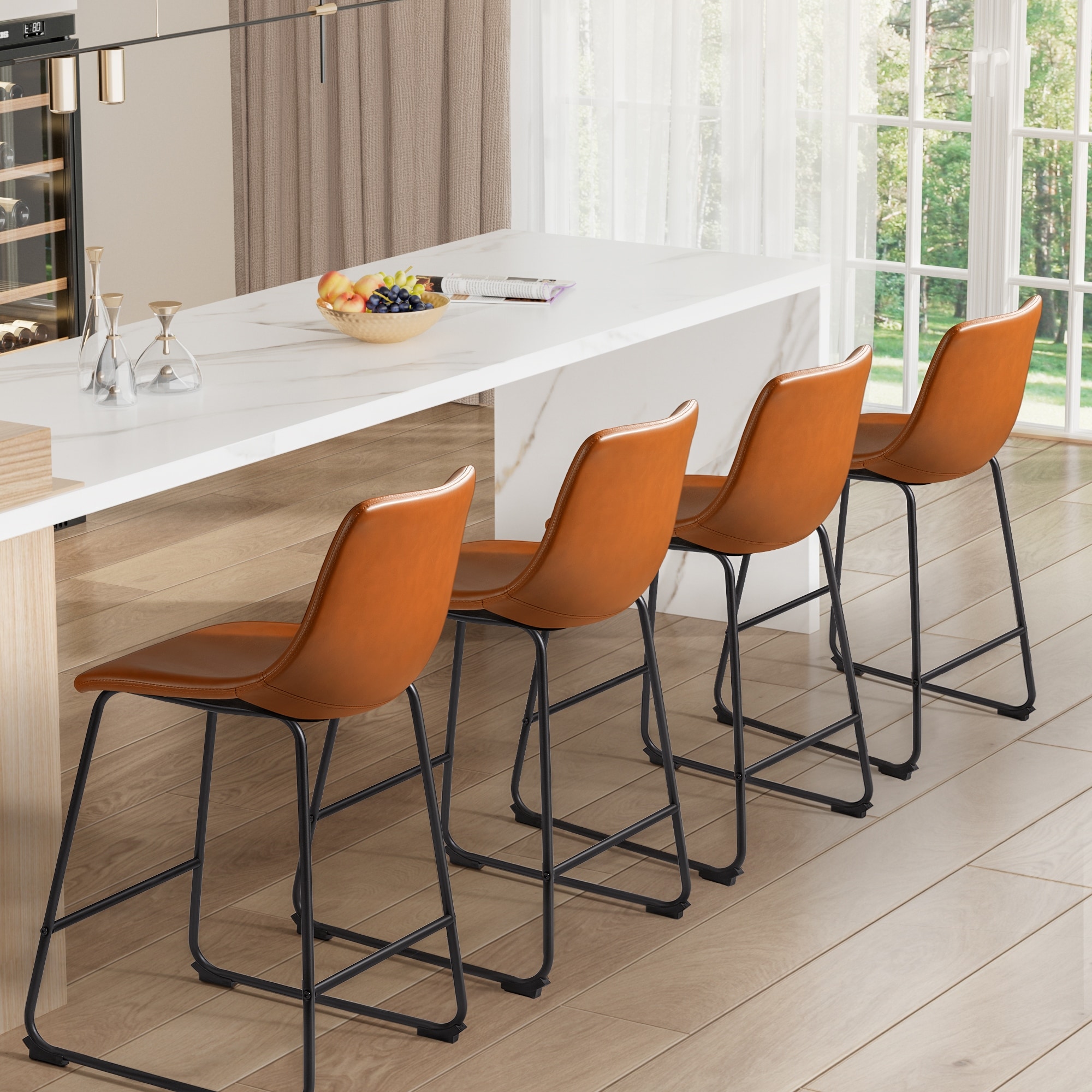 Bowden faux store leather barstool