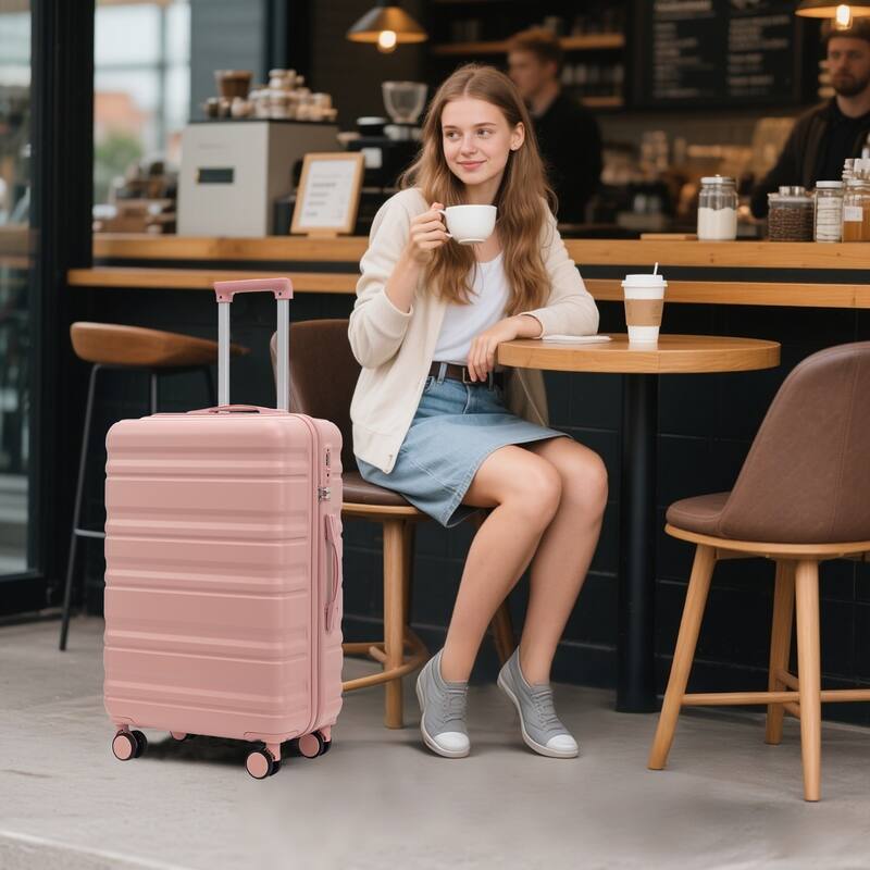 3 PCS in ABS Spinner Wheel Luggage, TSA Combination Lock