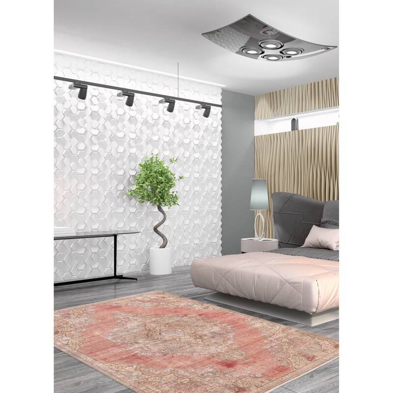 ECARPETGALLERY Hand-knotted Antalya Vintage Dark Copper Wool Rug - 5'9 x 9'1