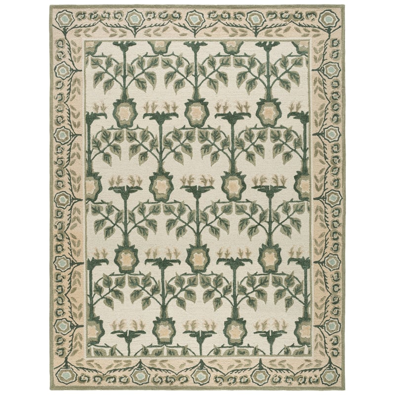 SAFAVIEH Handmade Earthly Treasure Aurelija Traditional Wool Rug - 8' x 10' - Ivory/Sage