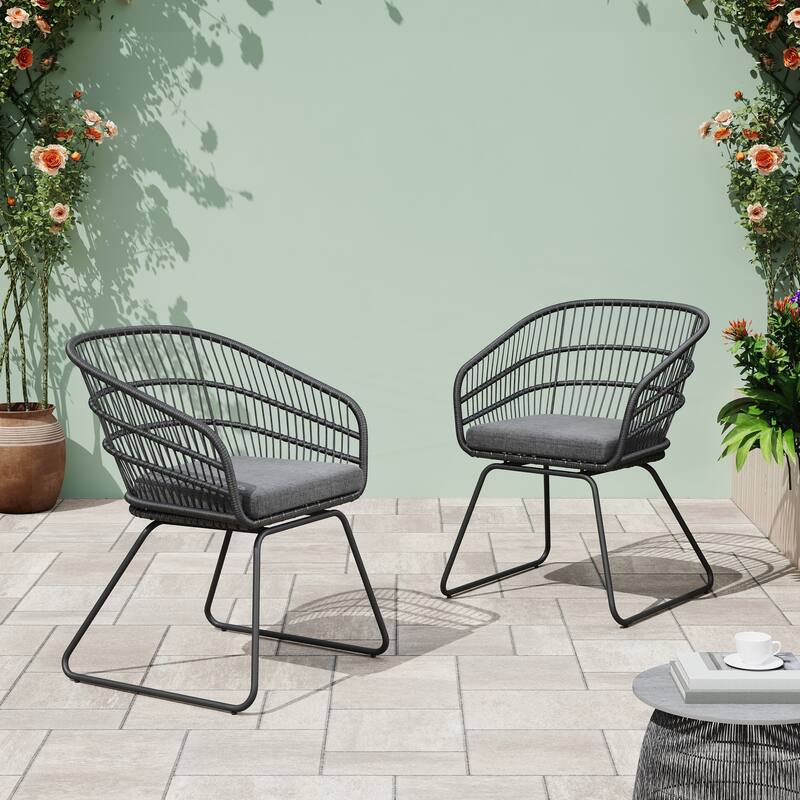 2PCS Chair with 2 Cushions - Grey