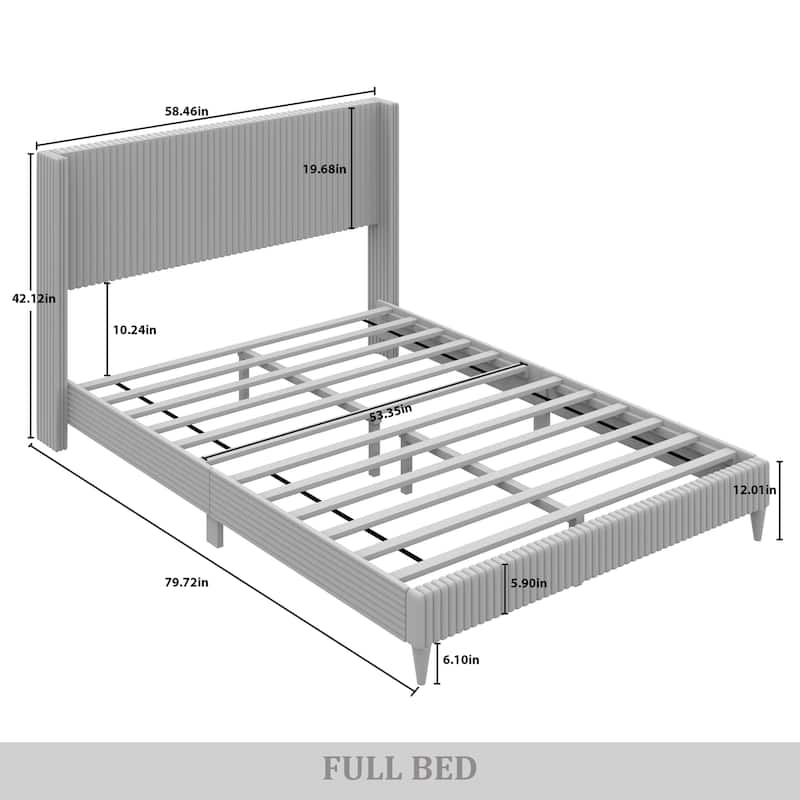 CraftPorch Modern Wingback Upholstered Velvet Bed