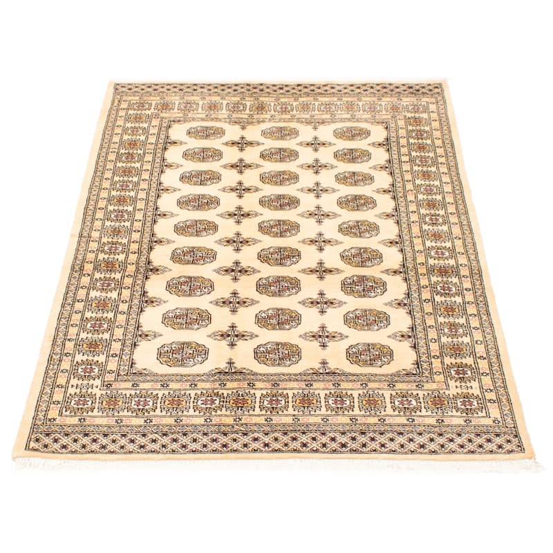 ECARPETGALLERY Hand-knotted Peshawar Bokhara Beige Wool Rug - 4'7 x 6'8