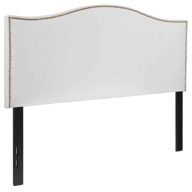 Arched Upholstered Headboard with Nailhead Trim