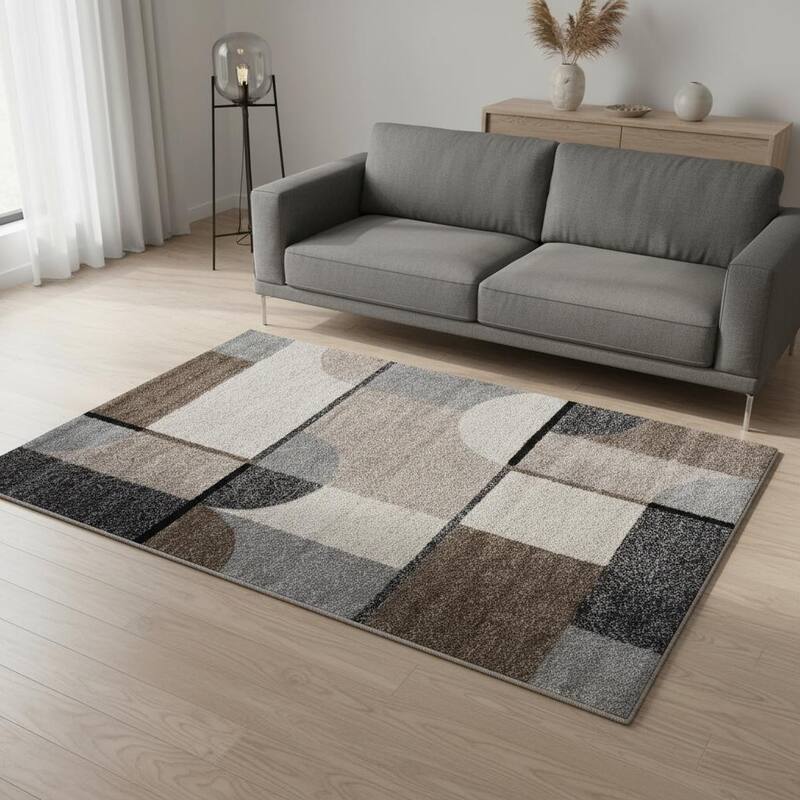 HomeRoots Geometric Modern Rectangle Area Rug - 5' X 8' - 5' X 8'