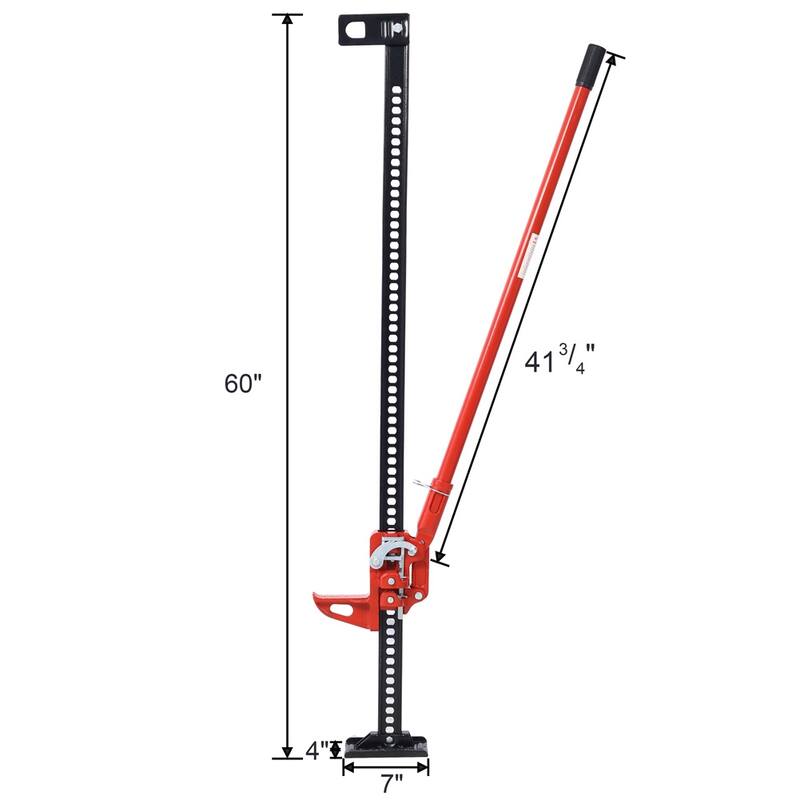 High Lift Farm Jack, 48" Utility Farm Jack, 7000 lbs Capacity Ratcheting Off Road Utility Jack, Heavy-Duty Farm Jack