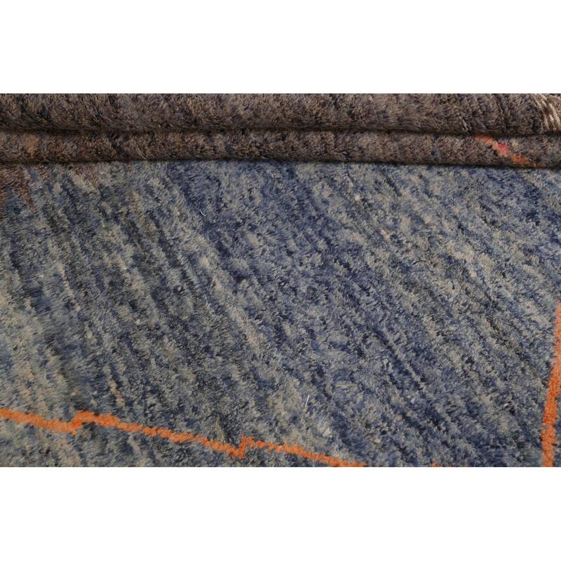 Contemporary Abstract Moroccan Oriental Area Rug Handmade Wool Carpet - 8'0" x 11'0"