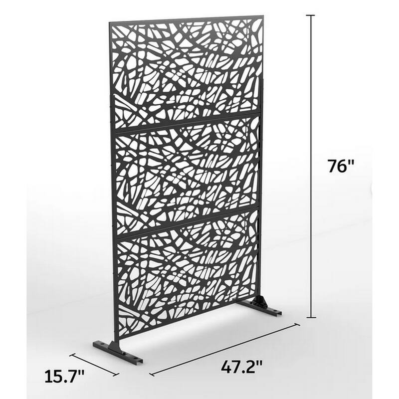 Free Standing Laser Cut Metal Screen Panel Privacy Stand (6ft x 4ft)