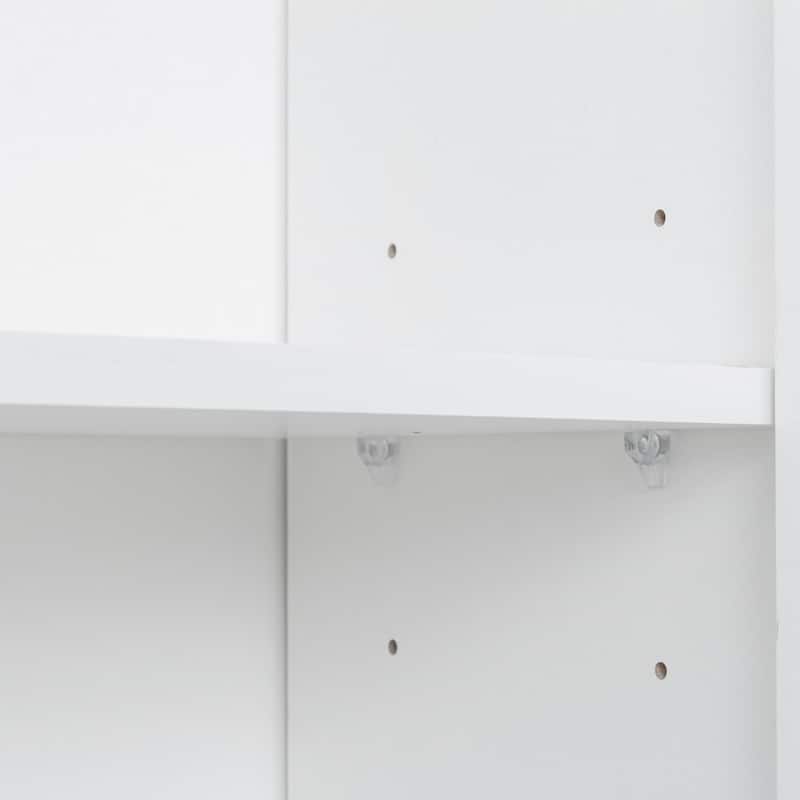 White Wardrobe / Kitchen Cabinet with Open Shelves and Drawer