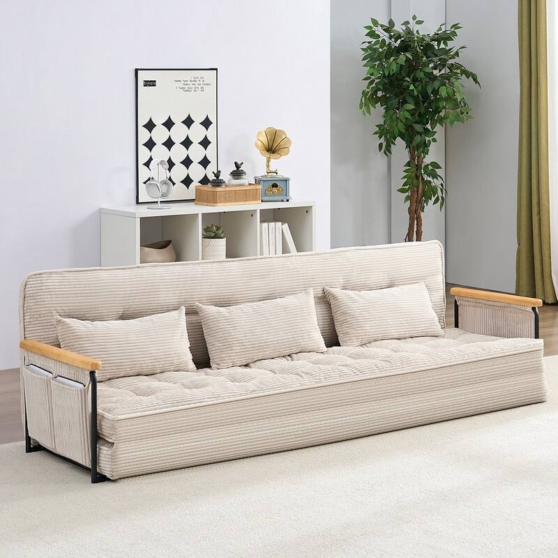Mixoy Muti-Functional Folding Floor Sofa Bed,3-Seater,2-Seater,1-Seater Lazy Futon Sofa with 6 Position Adjustable Backrest