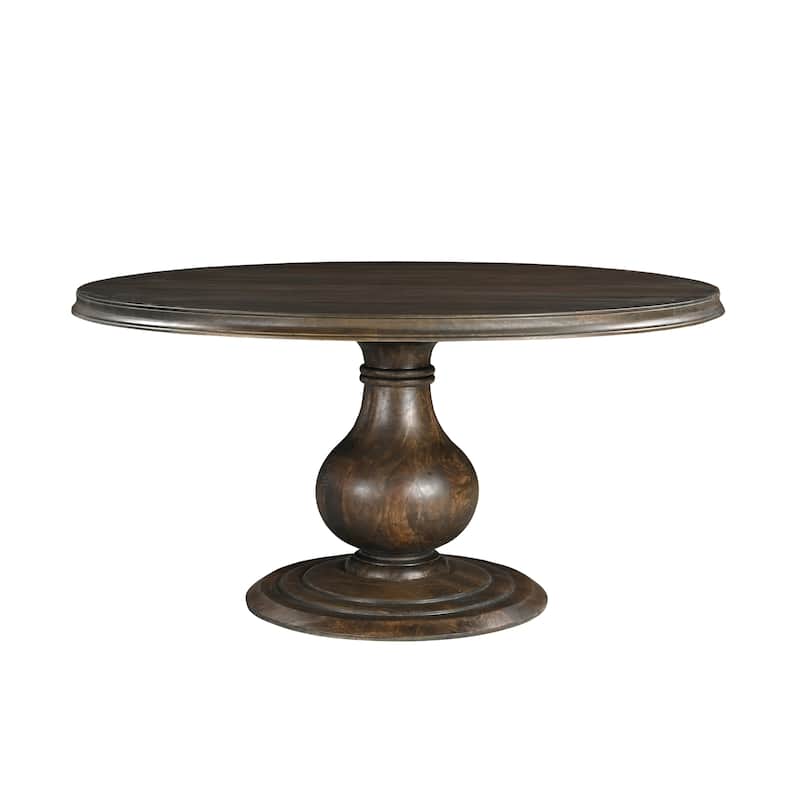 Willow 60" Round Solid Wood Pedestal Dining Table - Beige - Beige