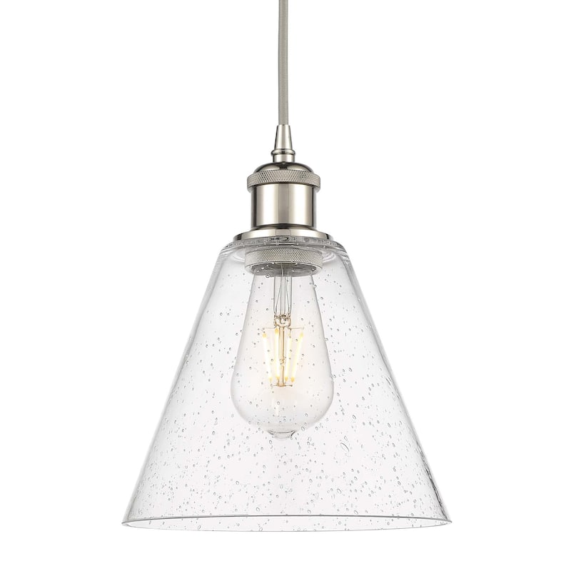 Innovations Lighting 516-1P-12-8 Berkshire Pendant Berkshire 8" Wide - Polished Nickel / Seedy