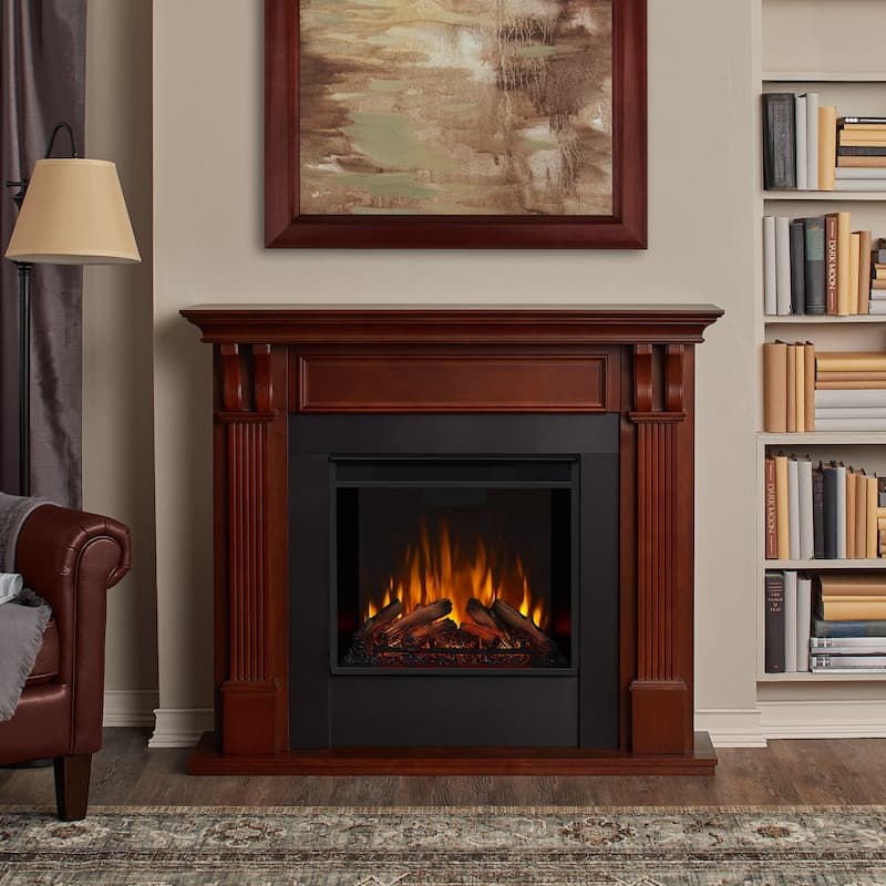 Ashley 48" Electric Fireplace by Real Flame - 48.03" L x 13.78" W x 41.25" H - 48" L x 13.75" W x 41.25" H - Mahogany