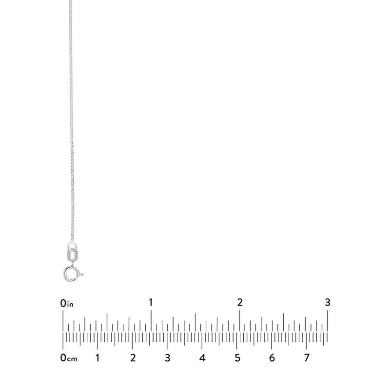 Curata 14k White Gold 0.85mm Square Wheat Chain Necklace (Spring Ring) Options: 16 18 20