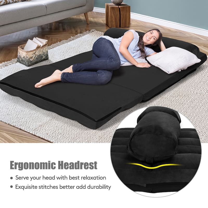 Costway Foldable Floor Sofa Bed 6-Position Adjustable Lounge Couch