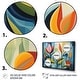 preview thumbnail 3 of 7, Designart "Green Mid Century Mod Nature II" Mid-century Framed Canvas Art Print