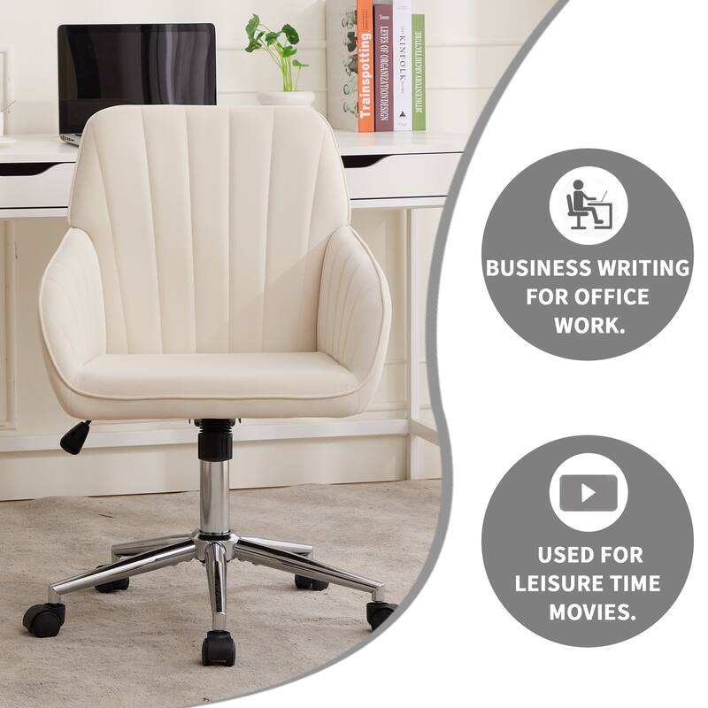 Modern Office Chair Ergonomic Office Chair with Adjustable Swivel Backrest, for Home Office Bedroom and Study