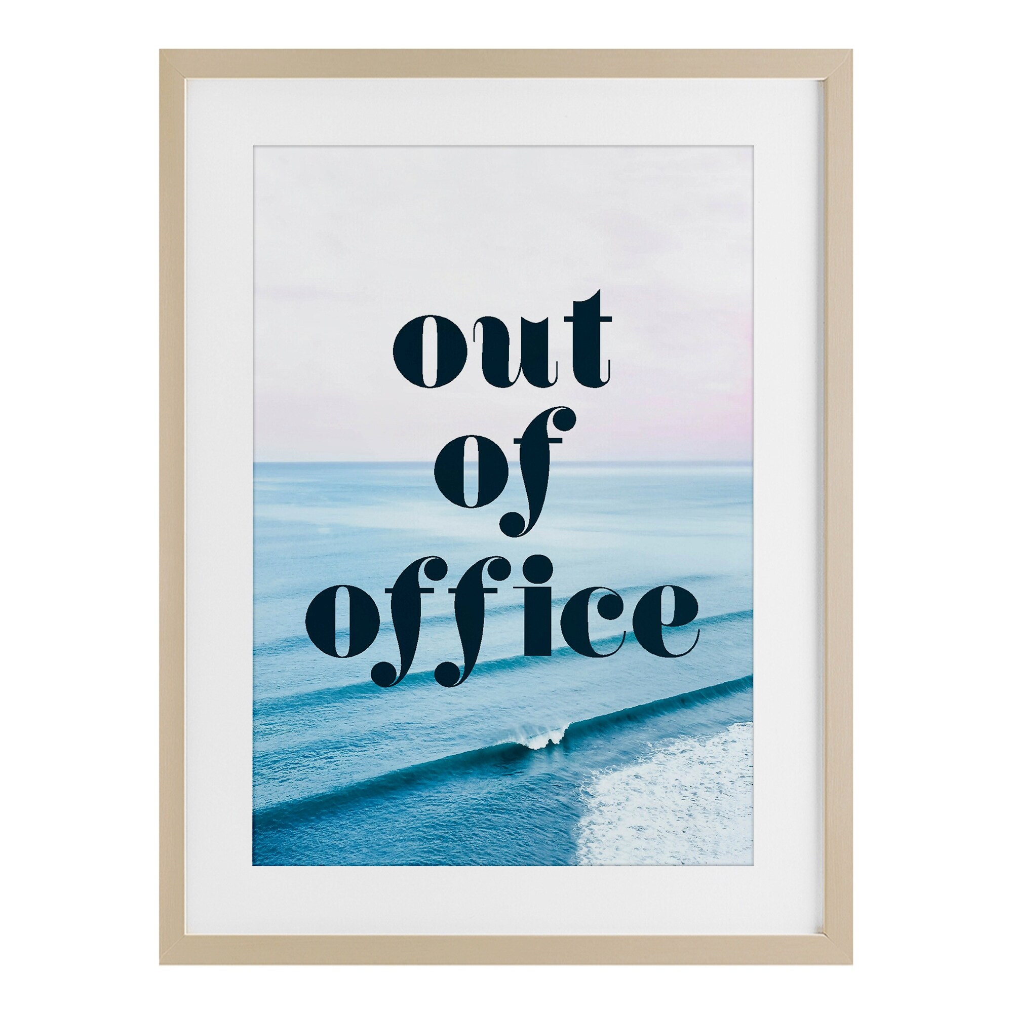 Stupell Out of Office Ocean Waves Under Glass Framed Design By Lil' Rue