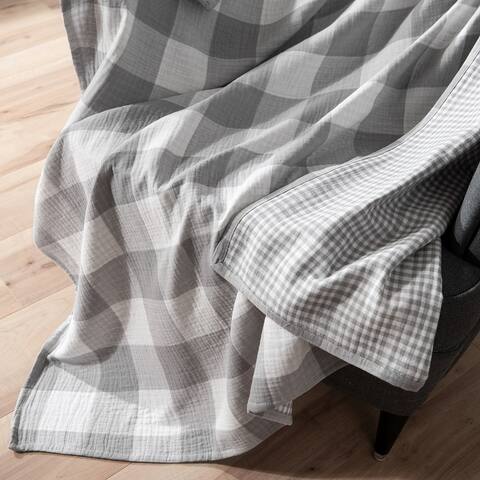 Cotton Muslin Gauze Picnic Throw Blanket Reversible