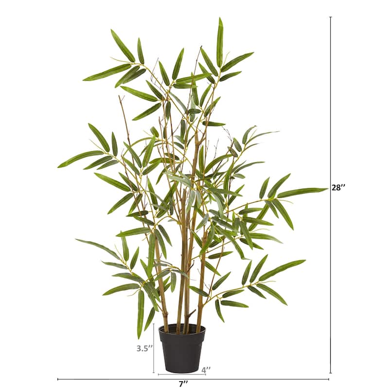 Bamboo Tree Indoor 28 Inch Artificial Plant Home Decor Greenery - Green - 51-60 Inches