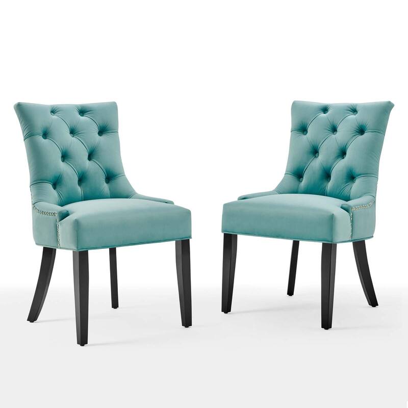 Silver Orchid Kornman Velvet Dining Side Chairs (Set of 2)