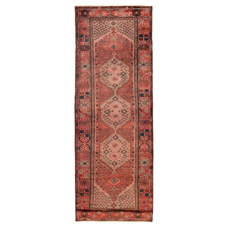 ECARPETGALLERY Hand-knotted Anadol Red Wool Rug - 3'7 x 10'2 - Red - 3'7 x 10'2