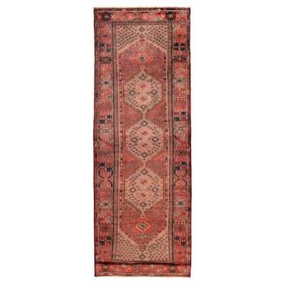ECARPETGALLERY Hand-knotted Anadol Red Wool Rug - 3'7 x 10'2