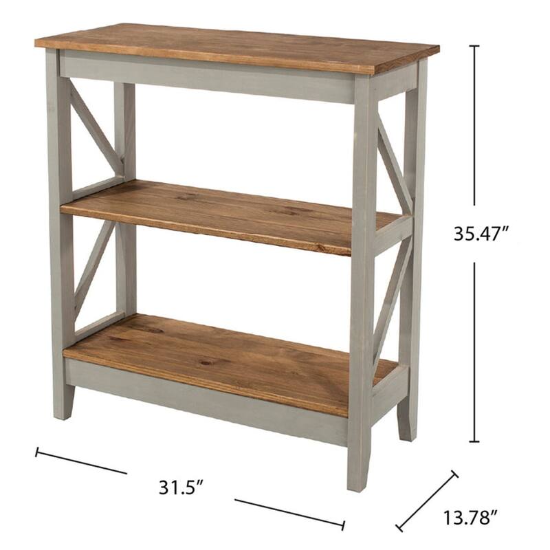 Wood Shelf Unit 3 Tier Corona Collection | Furniture Dash