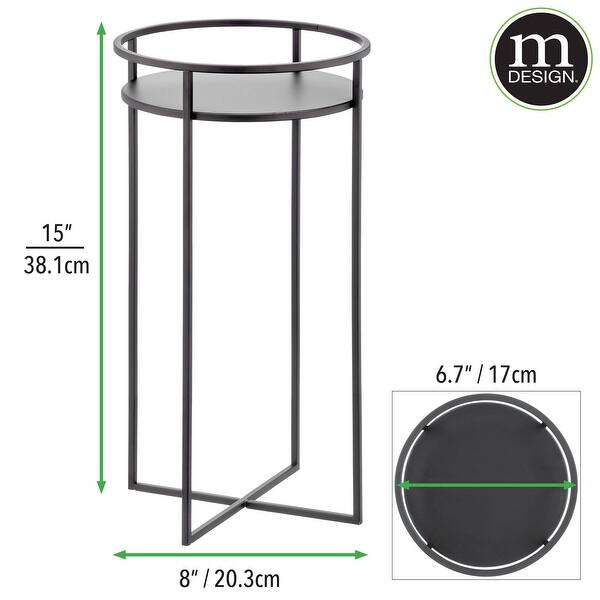 mDesign Metal Modern Indoor/Outdoor Plant Stand for Flowers and