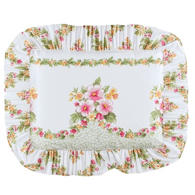 Columbine Floral Trellis Ruffled Edge Pillow Sham