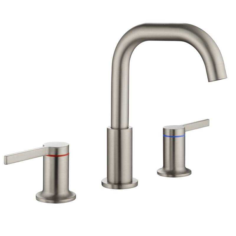 Widespread Bathroom Faucet 3 Holes Bathroom Sink Faucet Two Handle 8 Inch Modern Basin Vanity Mixer Taps With Valve