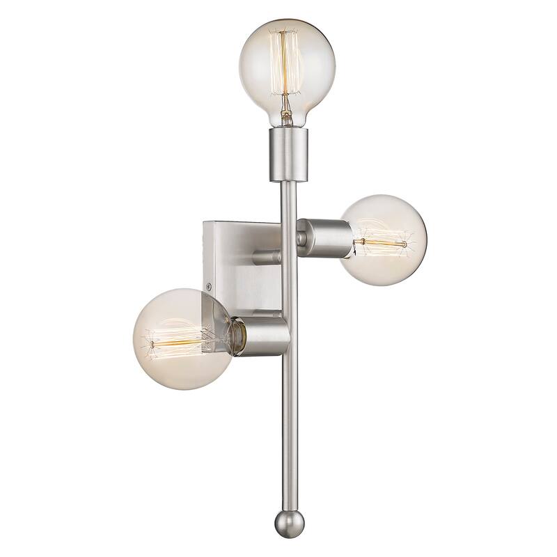 3-Light Modern Farmhouse Vanity Wall Sconce Lamp - Brushed Nickel