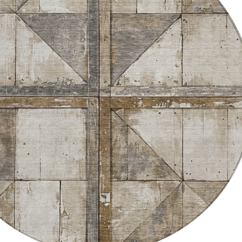 HomeRoots Geometric Transitional Rectangle Outdoor Rug