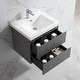 preview thumbnail 19 of 21, Floating Bathroom Vanity 24"-48" – Cement Gray Finish, White Integrated Sink