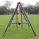 preview thumbnail 2 of 7, Outdoor Backyard Metal Swing Activity Set with Glider for Kid Children
