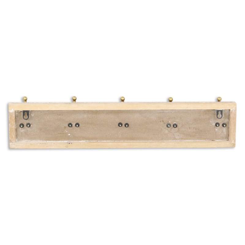 Rectangular Five Hook Coat Hanger Brown and Gold - 23.5"
