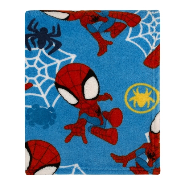 slide 2 of 4, Marvel Spidey and His Amazing Friends Blue, Red and White Spidey Team Super Soft Toddler Blanket