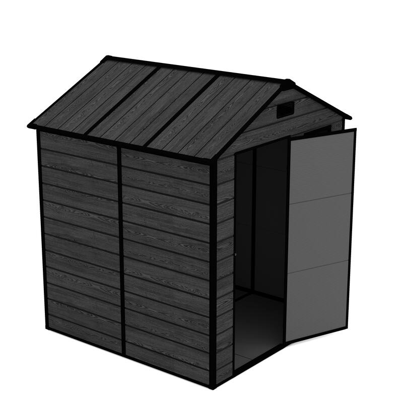 6*6ft Resin Storage Shed, High Quality Pp Material, Waterproof, Rust And Uv Proof, Large Storage Space, 12mm Thick Pp Board