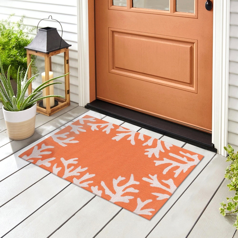 Liora Manne Capri Coral Border Indoor/Outdoor Rug